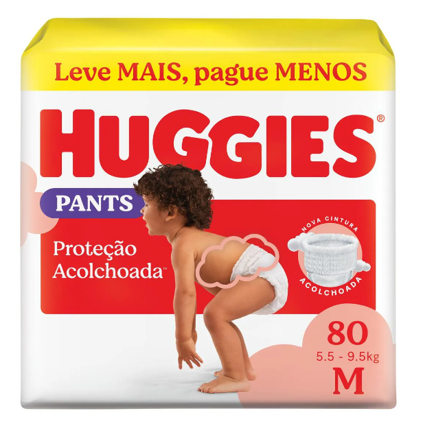 Fralda Calça Huggies Supreme Care Roupinha M 80 unidades