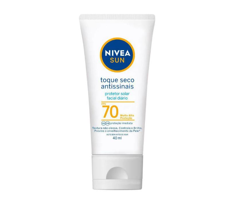 Nivea Sun Protetor Solar Facial Seco Antissinais Fps70 40ml